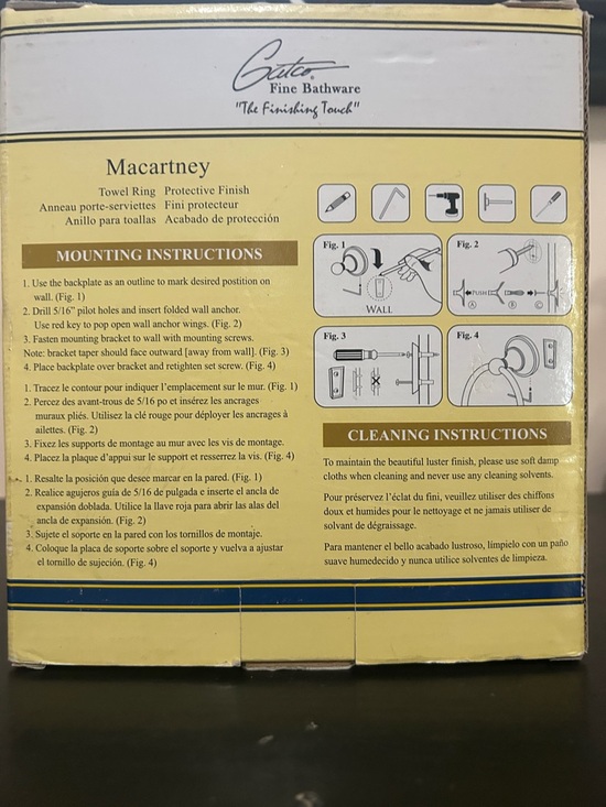 Gatco Macartney Towel Ring in Polished Gold - Picture 3 of 4